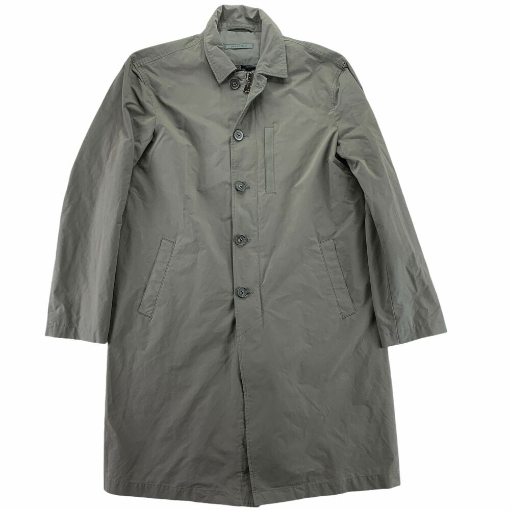 John Varvatos Mens $1198 MSRP Easy Fit Technical Long Coat Iron Gray 48